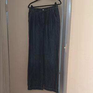 Wide-Leg Denim Pants